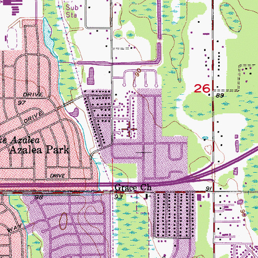 Topographic Map of Full Gospel Church of Orlando, FL