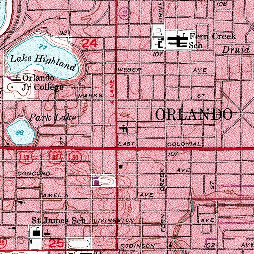 Topographic Map of Barton Shores Baptist Church, FL