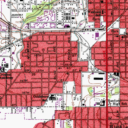 Topographic Map of Allen Chapel African Methodist Episcopal Church, FL