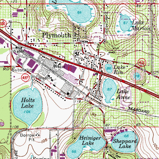 Topographic Map of Healing Waters Church of God, FL