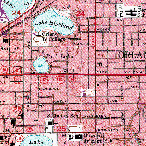 Topographic Map of Church of God Eastland Temple, FL