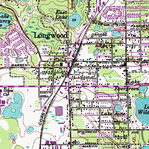Topographic Map of Neighborhoood Alliance Church, FL