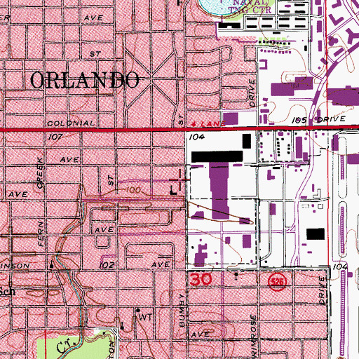Topographic Map of Fort Gatlin Alliance Church, FL
