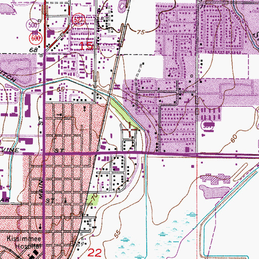 Topographic Map of Alliance Church of Kissimmee, FL