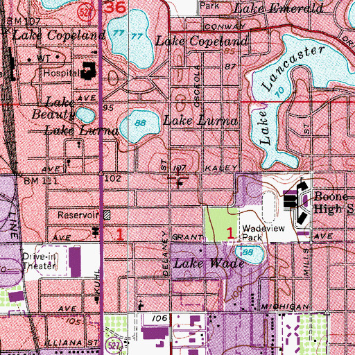 Topographic Map of First Christian Church, FL
