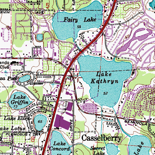 Topographic Map of Church of Christ at Lake Ellen, FL