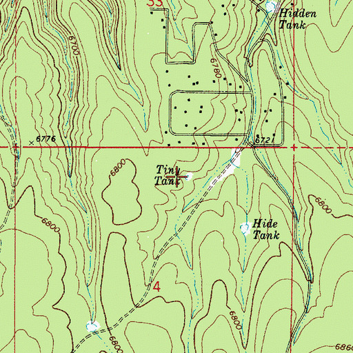 Topographic Map of Hide Tank, AZ