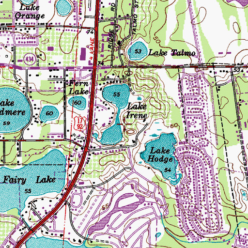 Topographic Map of Grace Covenant Church of Central Florida, FL