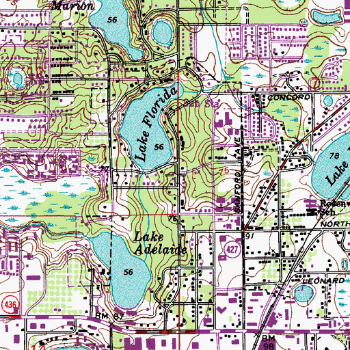 Topographic Map of Saint Mary Magdalene Catholic Church, FL