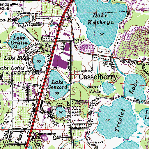 Topographic Map of Saint Augustine Church, FL