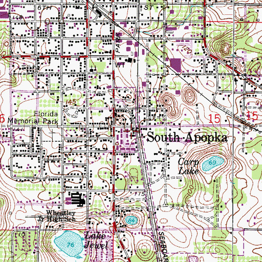 Topographic Map of Mary Queen of the Universe Catholic Shrine, FL