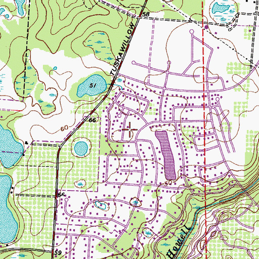 Topographic Map of All Souls Catholic Church, FL