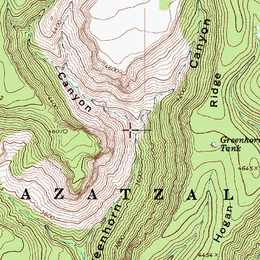 Topographic Map of Hieroglyphic Canyon, AZ