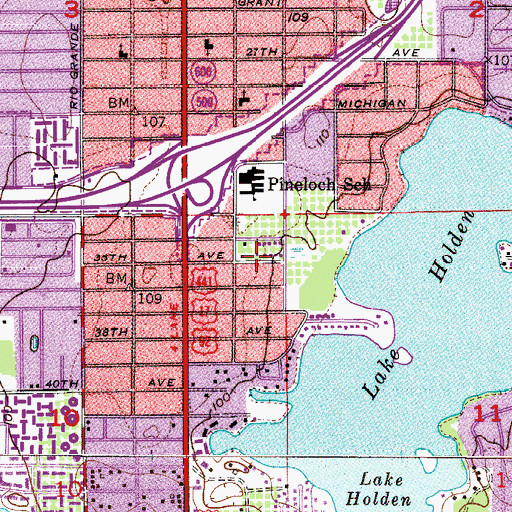 Topographic Map of Woodhaven Baptist Church, FL