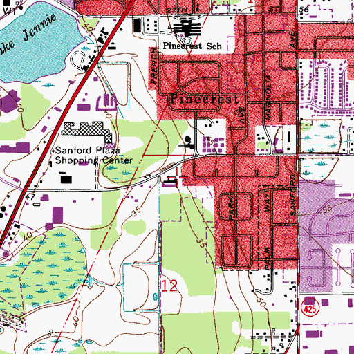 Topographic Map of Westview Baptist Church, FL
