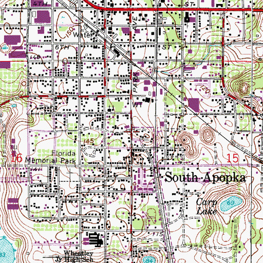 Topographic Map of New England Heights Baptist Church, FL