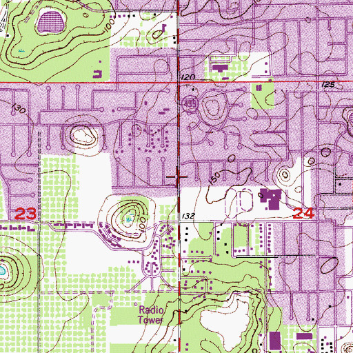 Topographic Map of Laurel Hill Baptist Church, FL