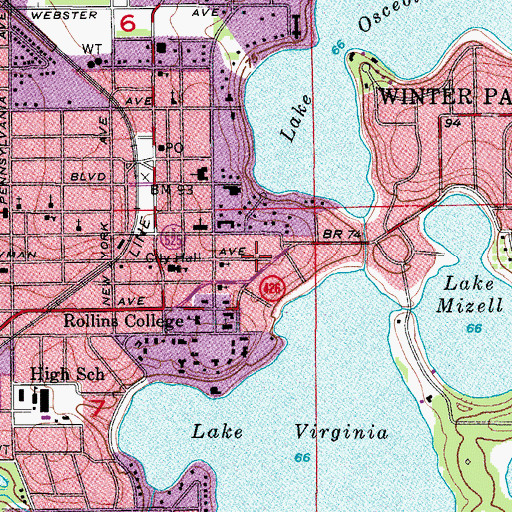 Topographic Map of Goldenrod Baptist Church, FL