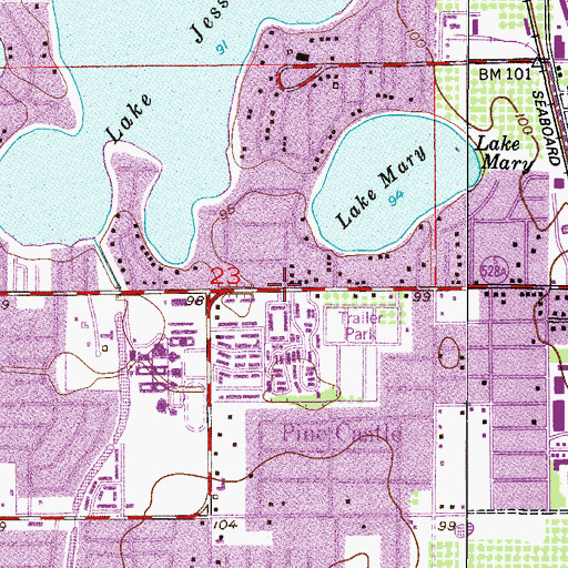 Topographic Map of Florida Shores Baptist Church, FL