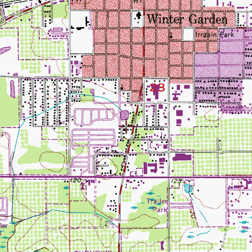 Topographic Map of First Baptist Church of Winter Garden, FL