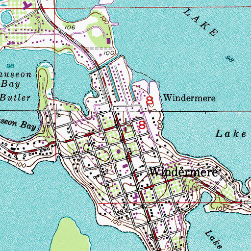 Topographic Map of First Baptist Church of Windermere, FL