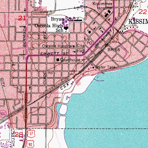 Topographic Map of Gods Missionary Church, FL