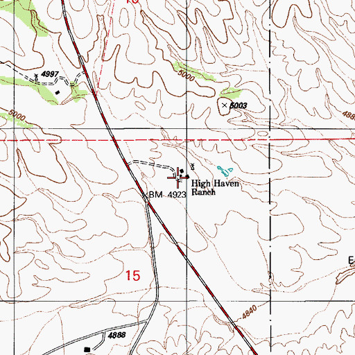 Topographic Map of High Haven Ranch, AZ