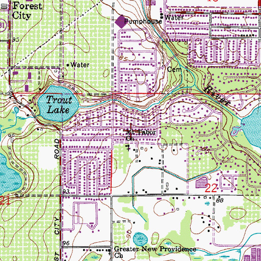 Topographic Map of Mount Tabor African Methodist Episcopal Church, FL