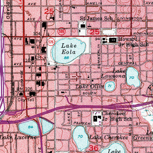 Topographic Map of Mount Olive CME Church, FL