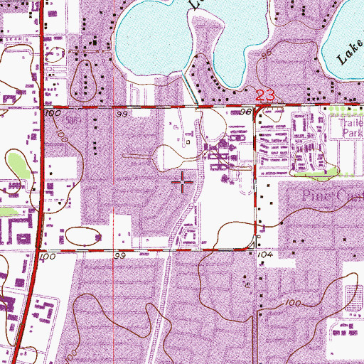 Topographic Map of Pine Castle United Methodist Church, FL