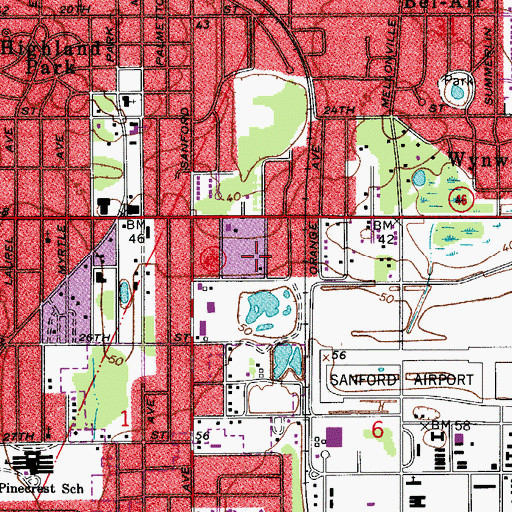 Topographic Map of Grace United Methodist Church, FL