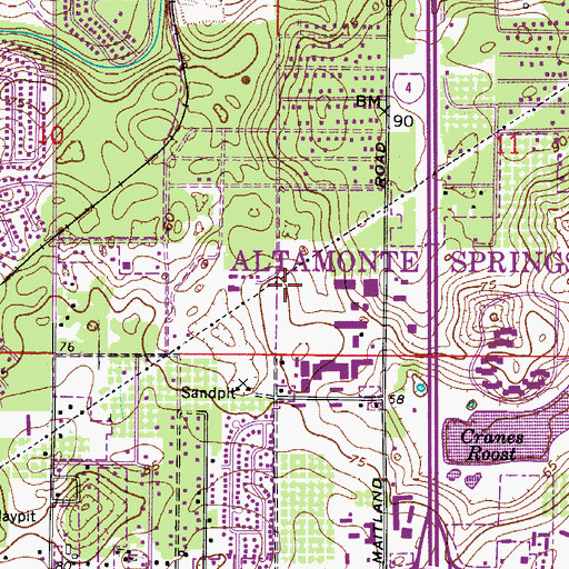 Topographic Map of College Park United Methodist Church, FL
