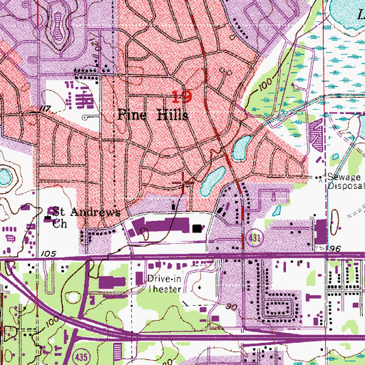 Topographic Map of Zion Lutheran Church and School, FL