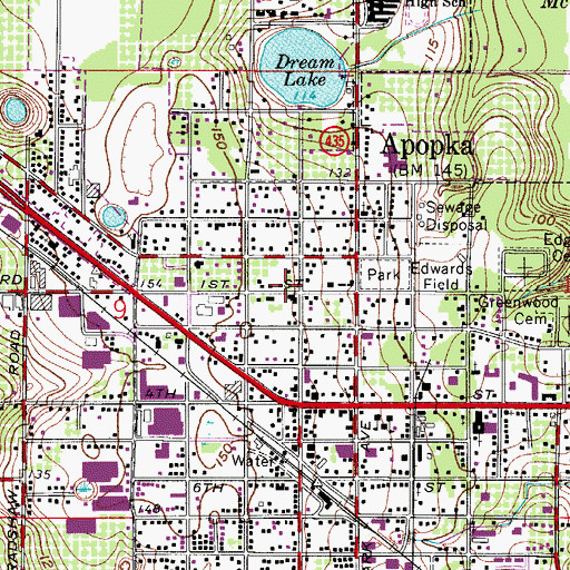 Topographic Map of Saint Paul Lutheran Church, FL