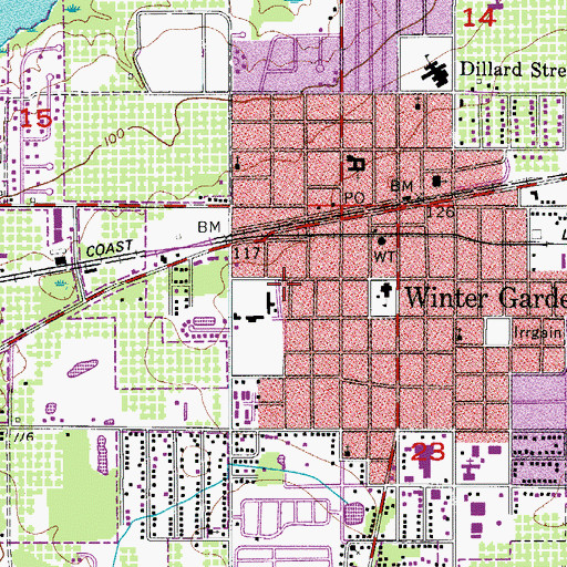 Topographic Map of Saint John Lutheran Church, FL