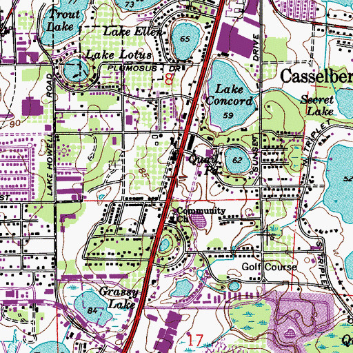 Topographic Map of Messiah Lutheran Church, FL