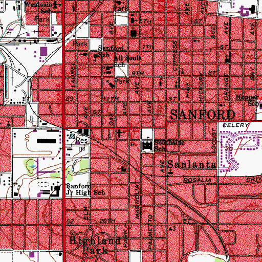 Topographic Map of Lutheran Church of the Redeemer, FL