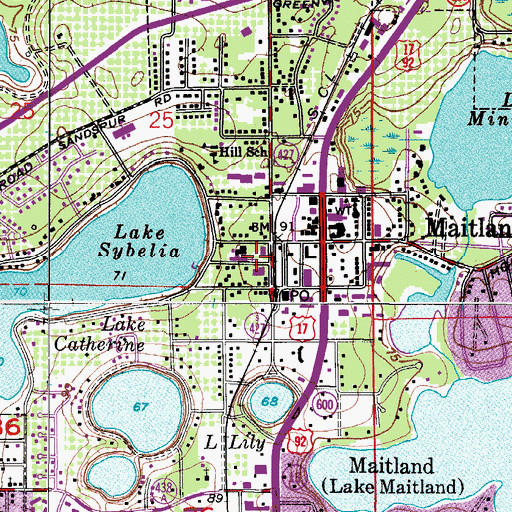 Topographic Map of King of Kings Lutheran Church, FL