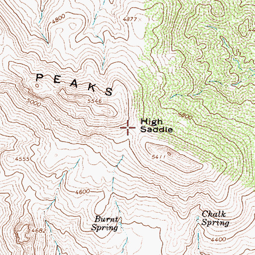 Topographic Map of High Saddle, AZ