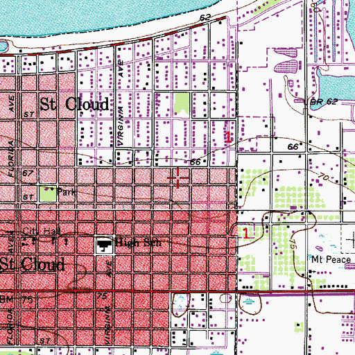 Topographic Map of Peace Lutheran Church, FL