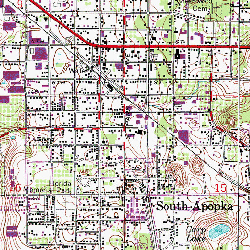 Topographic Map of Kingdom Hall of Jehovahs Witnesses, FL