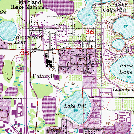 Topographic Map of Saint Lawrence African Methodist Episcopal Church, FL