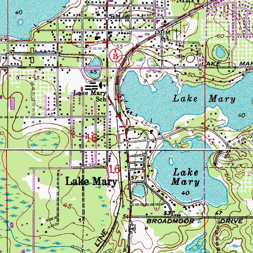 Topographic Map of Saint Peters Episcopal Church, FL