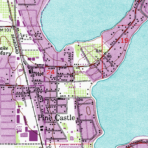 Topographic Map of Saint Mary of the Angels, FL