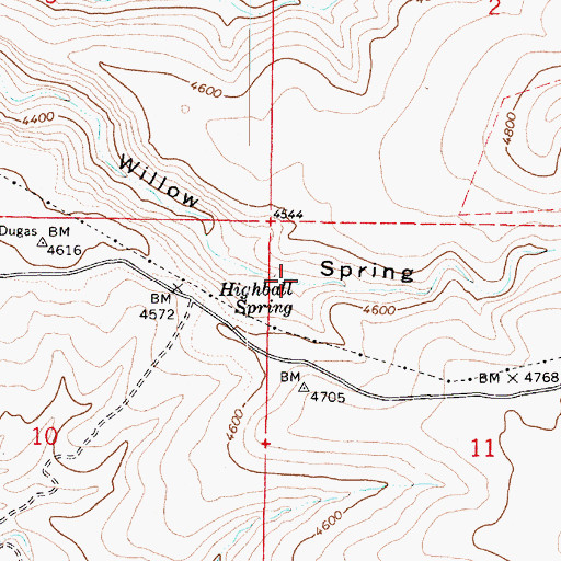 Topographic Map of Highball Spring, AZ