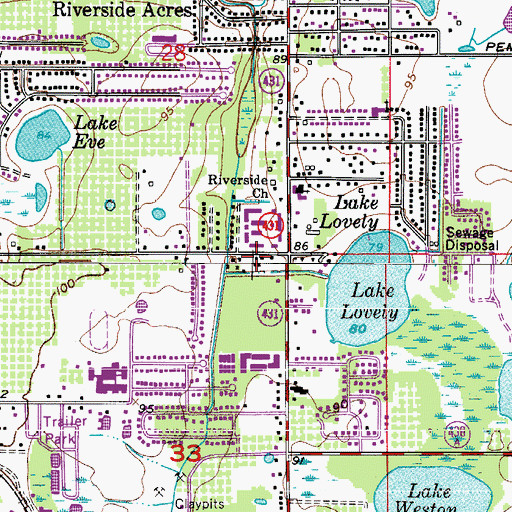 Topographic Map of Saint Christophers Episcopal Church, FL