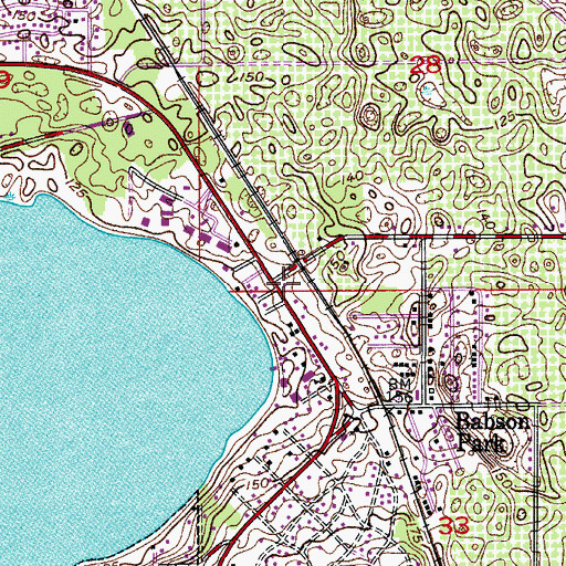 Topographic Map of Webber College, FL
