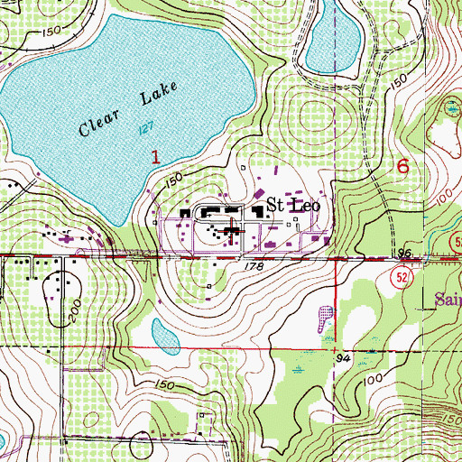 Topographic Map of Saint Leo College, FL