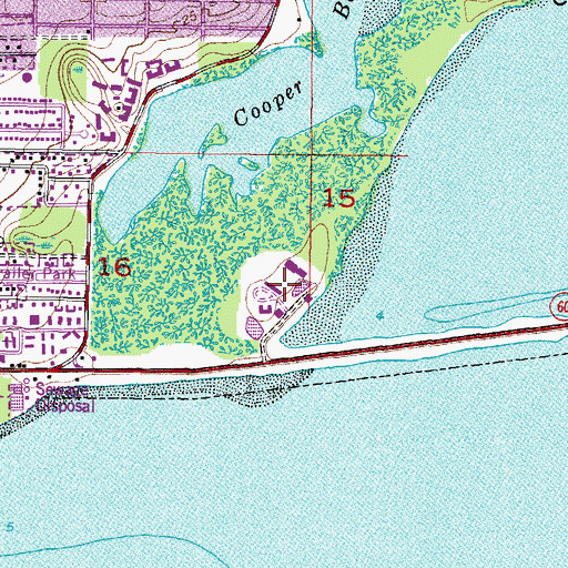 Topographic Map of Clearwater Christian Church, FL