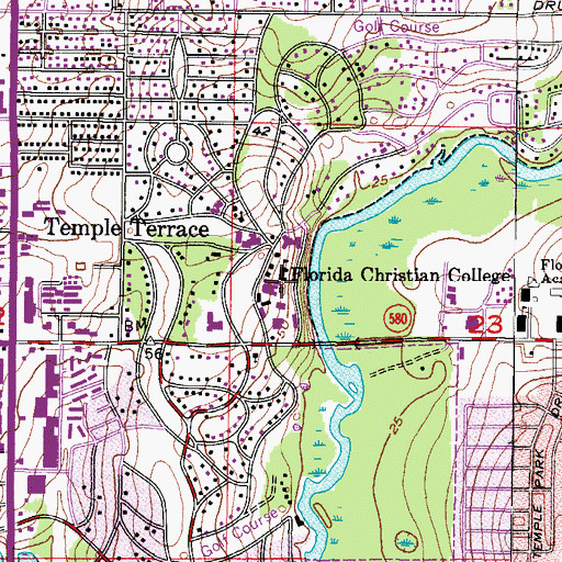 Topographic Map of Florida College, FL